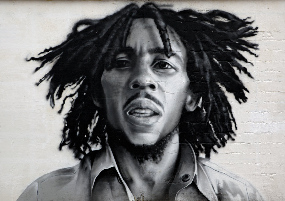 Bob Marley Black & White Portrait Painting Print 100% Australian Made