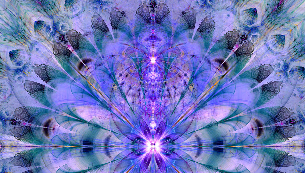 Purple Blue Fractal Art Design Painting Print 100% Australian Made