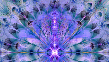 Purple Blue Fractal Art Design Painting Print 100% Australian Made