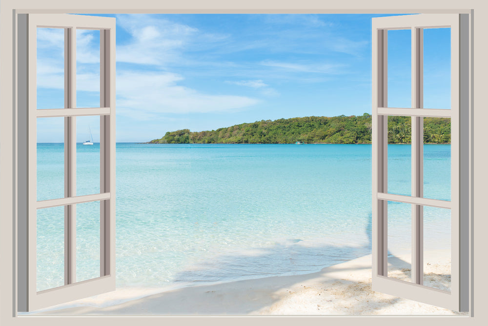 Beach view Window Photograph Print 100% Australian Made