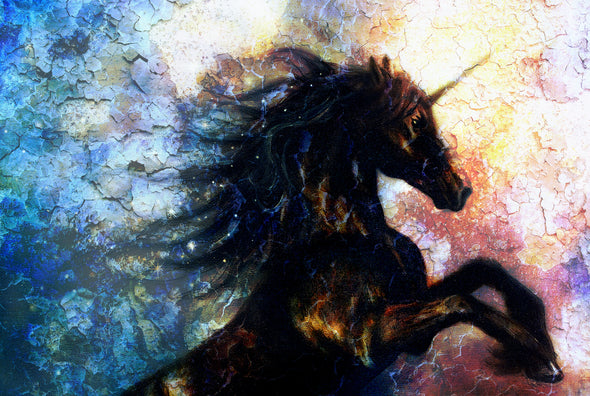 Black Unicorn Painting Print 100% Australian Made