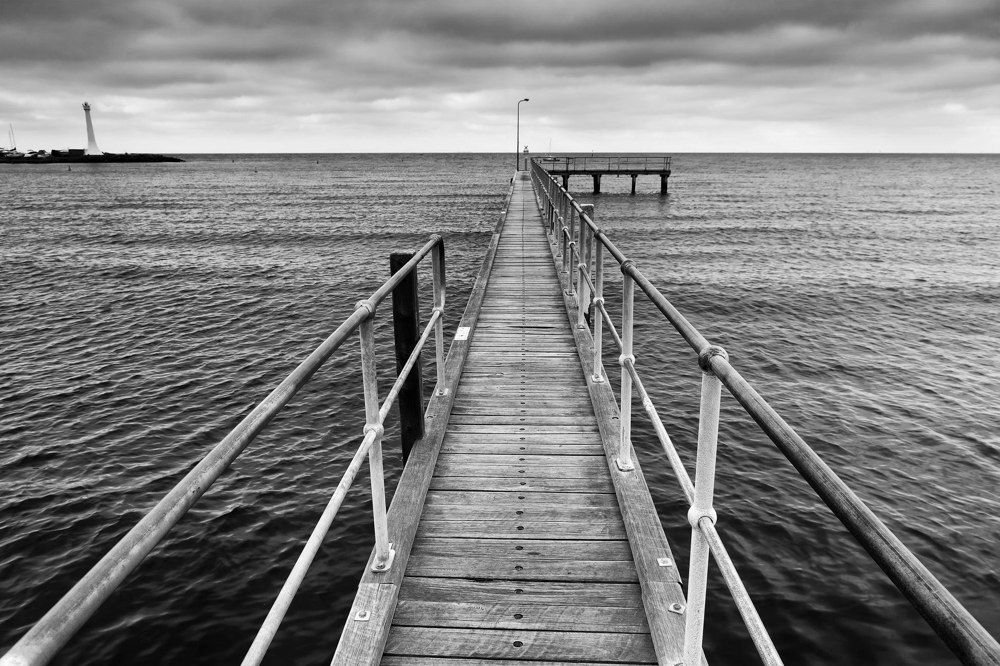 Beach & Wood Bridge B&W Photograph Print 100% Australian Made