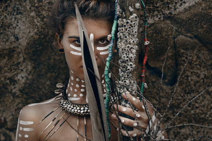 Indian Girl With Ancient Weapons Photograph Print 100% Australian Made