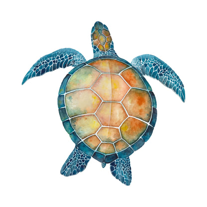 Square Canvas Colorful Turtle Watercolor Painting High Quality Print 100% Australian Made