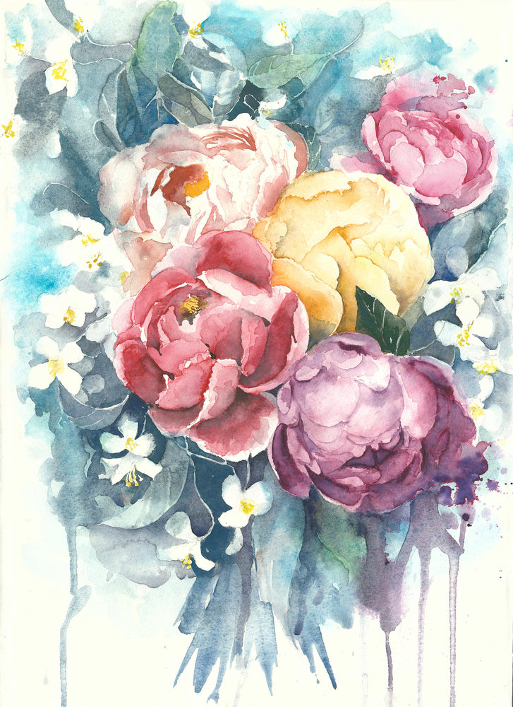 Colorful Floral Watercolor Painting Print 100% Australian Made