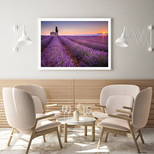 Lavender Field Scenery Photograph Home Decor Premium Quality Poster Print Choose Your Sizes