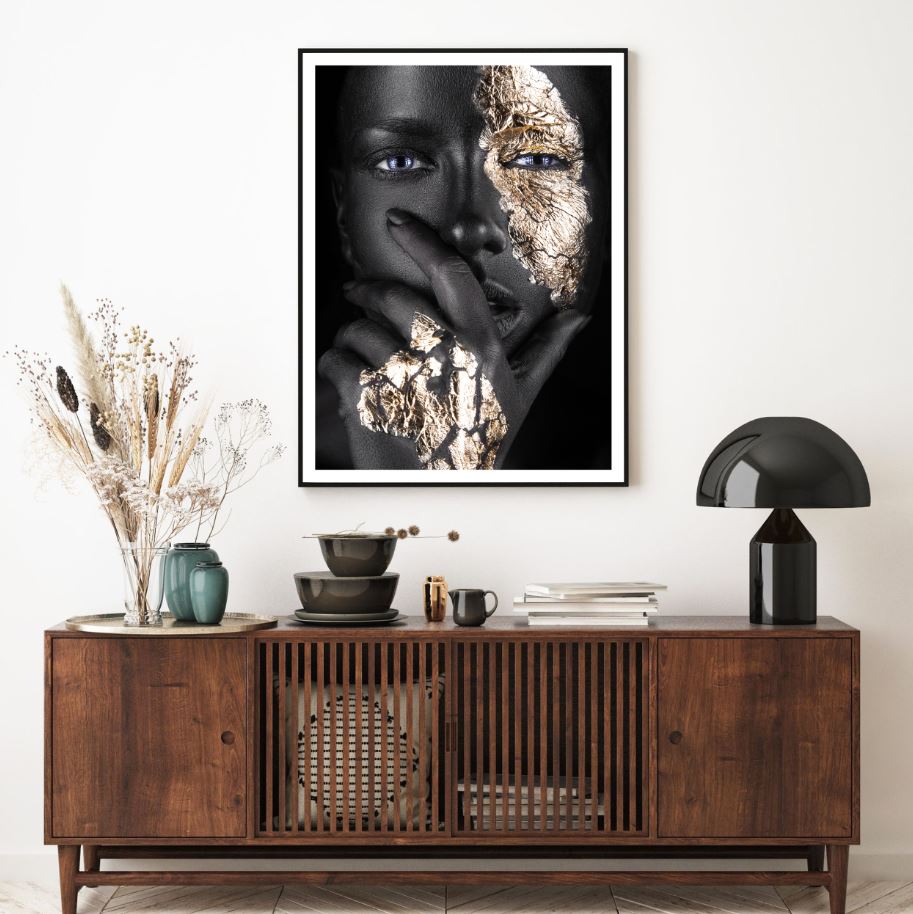 Girl with Gold & Black Makeup Home Decor Premium Quality Poster Print Choose Your Sizes