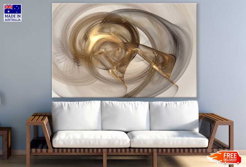 Black & Gold Spiral Abstract Design Print 100% Australian Made