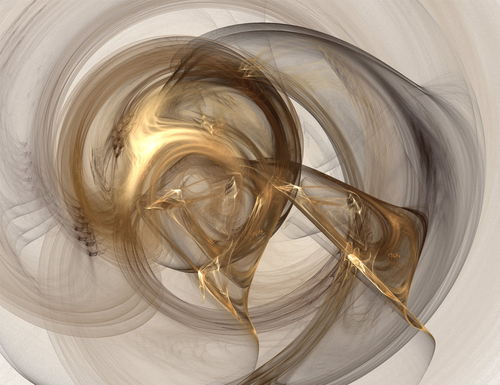 Black & Gold Spiral Abstract Design Print 100% Australian Made