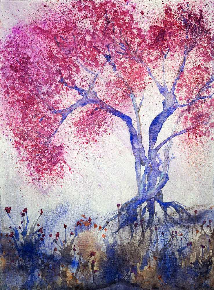 Rose Flower Tree Watercolour Painting Print 100% Australian Made