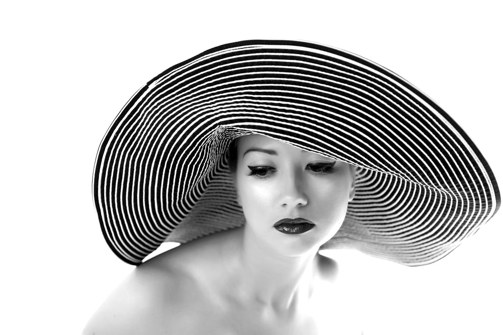 Woman With A Hat B&W Photograph Print 100% Australian Made