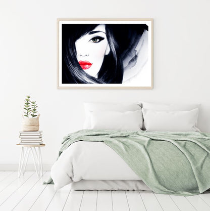 Woman Face B&W Watercolor Painting Home Decor Premium Quality Poster Print Choose Your Sizes