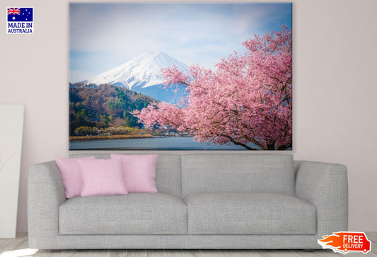 Blossom Tree & Mountain View Scenery Photograph Print 100% Australian Made
