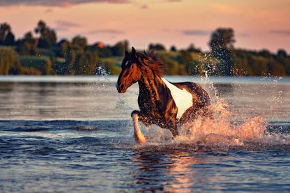 Horse Running on Water Photograph Print 100% Australian Made