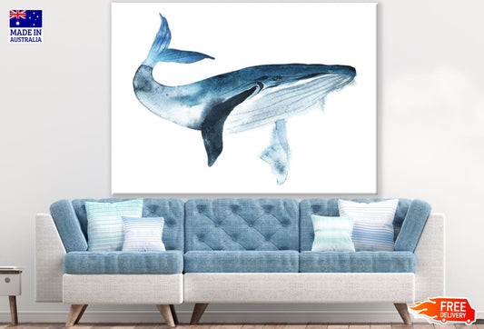 Whale Watercolor Painting Print 100% Australian Made