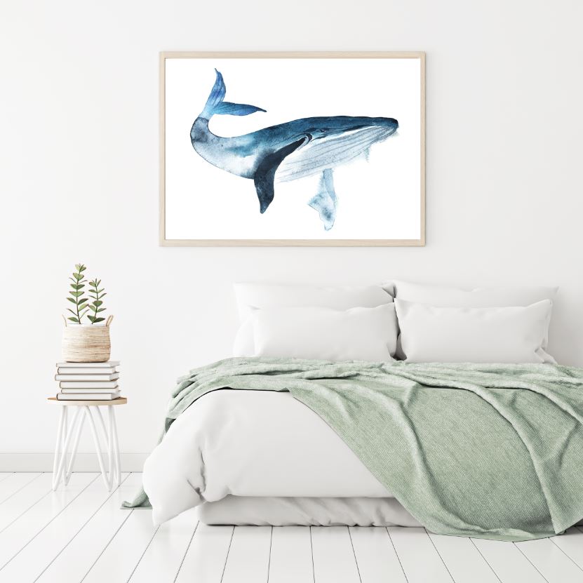 Whale Watercolor Painting Home Decor Premium Quality Poster Print Choose Your Sizes