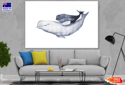 Dolphins Watercolor Painting Print 100% Australian Made