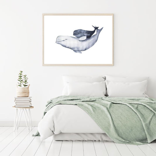 Dolphins Pair Watercolor Painting Home Decor Premium Quality Poster Print Choose Your Sizes