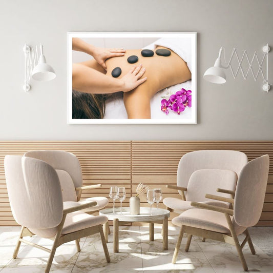 Zen Stones & Flowers on Girl View Photograph Home Decor Premium Quality Poster Print Choose Your Sizes