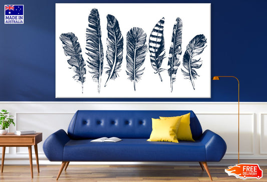 Blue Feathers Watercolor Painting Print 100% Australian Made