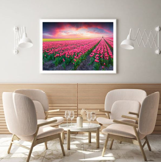 Colorful Tulip Field Photograph Home Decor Premium Quality Poster Print Choose Your Sizes