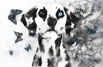 Dalmation Dog Portrait Watercolor Painting Home Decor Premium Quality Poster Print Choose Your Sizes