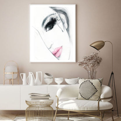 Woman Face Abstract Watercolor Painting Home Decor Premium Quality Poster Print Choose Your Sizes