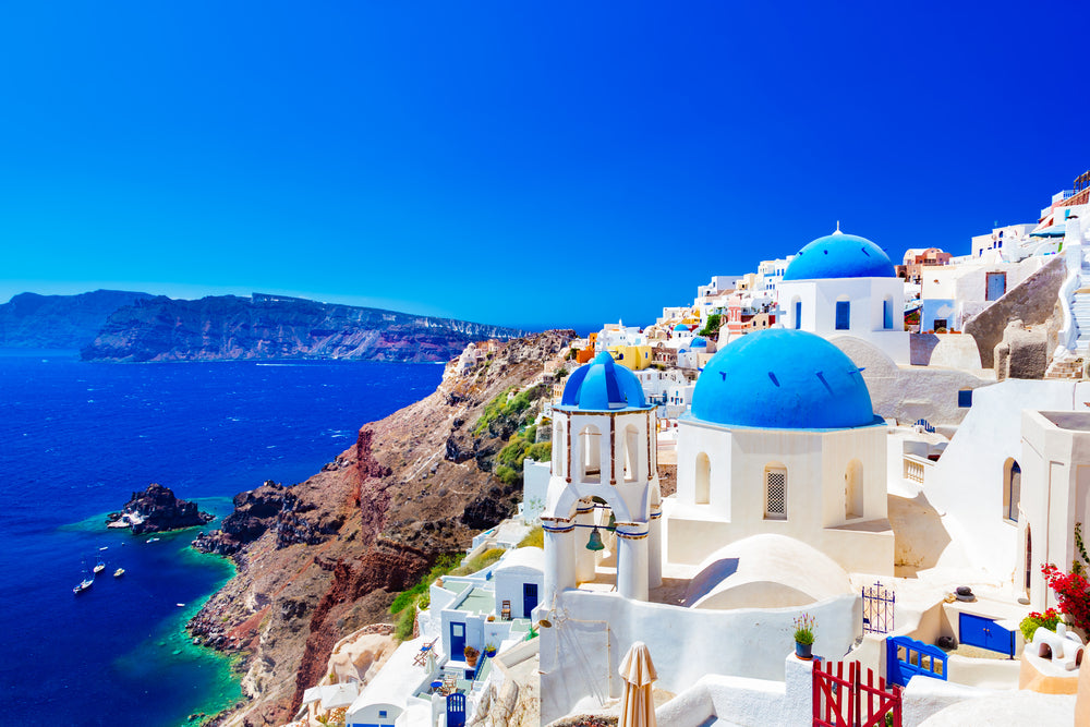 Stunning Santorini Greece Sky View Photograph Print 100% Australian Made