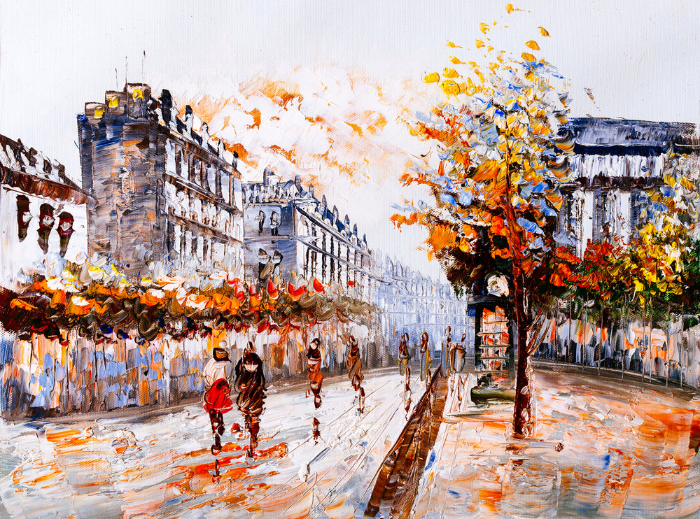 Autumn Street view Water Colour Painting Print 100% Australian Made