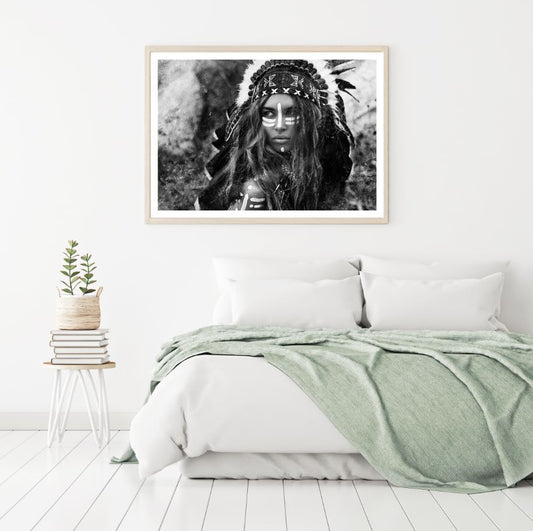 Indian Girl B&W Portrait View Home Decor Premium Quality Poster Print Choose Your Sizes