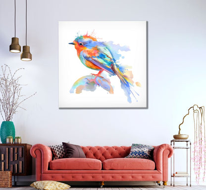 Square Canvas Bird Watercolor Painting High Quality Print 100% Australian Made