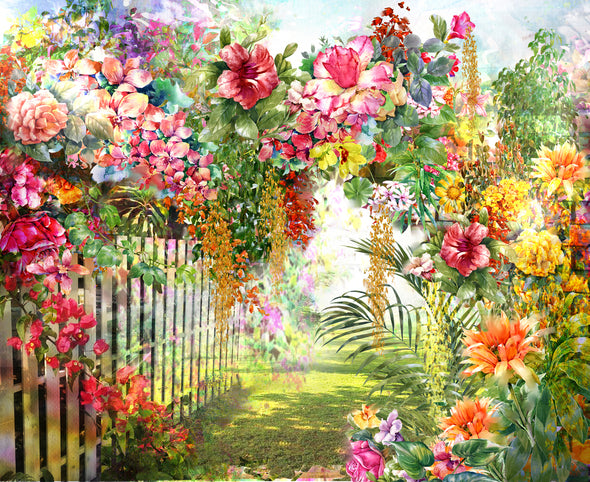 Flower Garden Watercolour Painting Print 100% Australian Made
