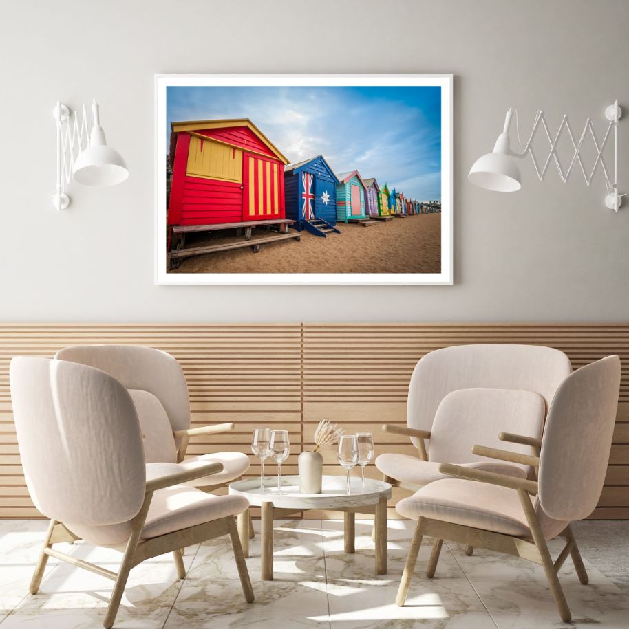 Colorful Beach Huts Photograph Home Decor Premium Quality Poster ...