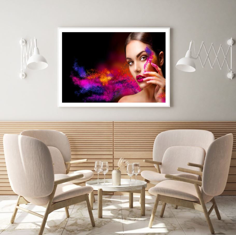 Girl with Makeup Face Photograph Home Decor Premium Quality Poster Print Choose Your Sizes