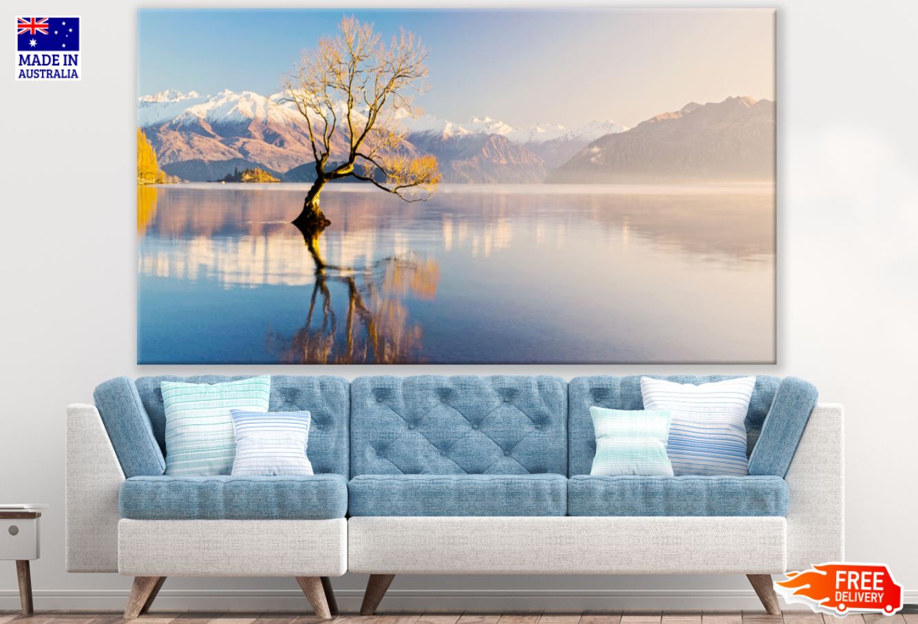 Tree in a Lake Scenery Photograph Print 100% Australian Made