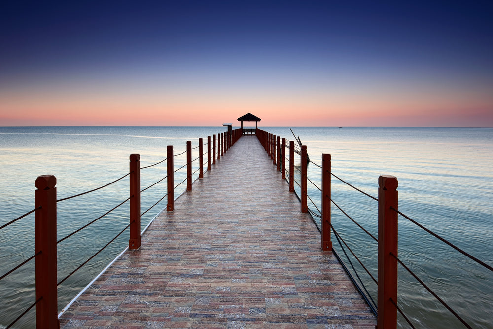 Wooden Bridge Over Sea Photograph Home Decor Premium Quality Poster Print Choose Your Sizes