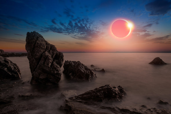 Solar Eclips Sea View Photograph Print 100% Australian Made