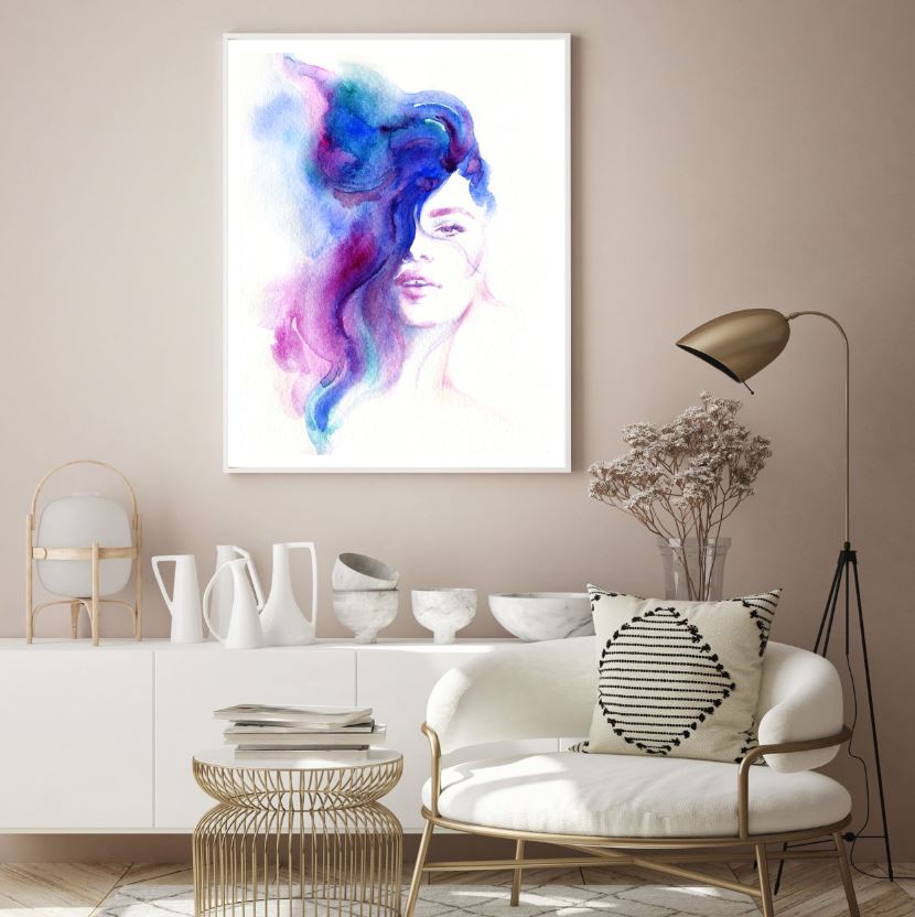 Colorful Girl Portrait Abstract Design Home Decor Premium Quality Poster Print Choose Your Sizes