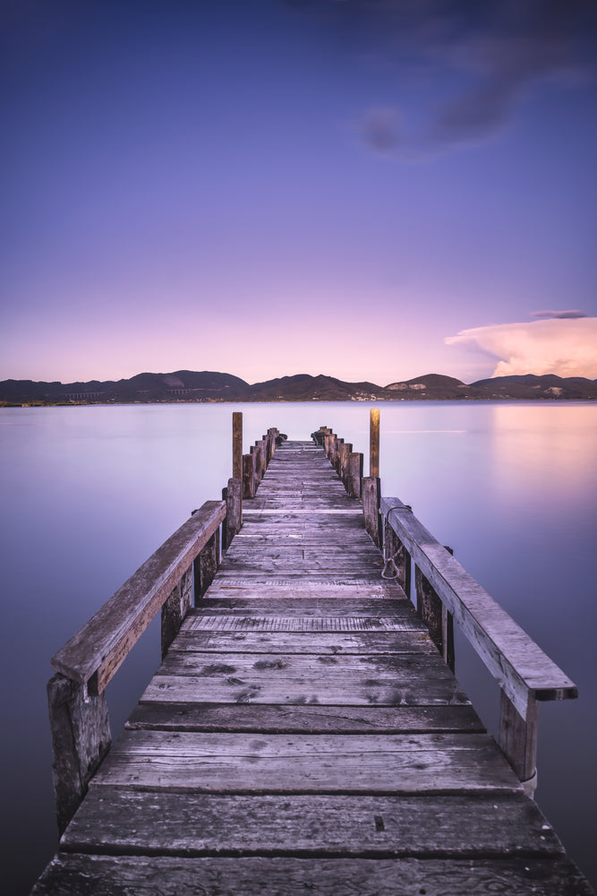 Wooden Pier Over Lake Photograph Home Decor Premium Quality Poster Print Choose Your Sizes