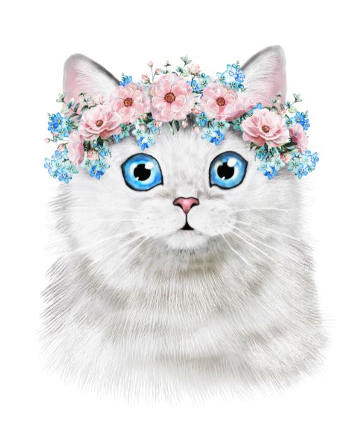 Kitten with Floral Headdress Art Print 100% Australian Made