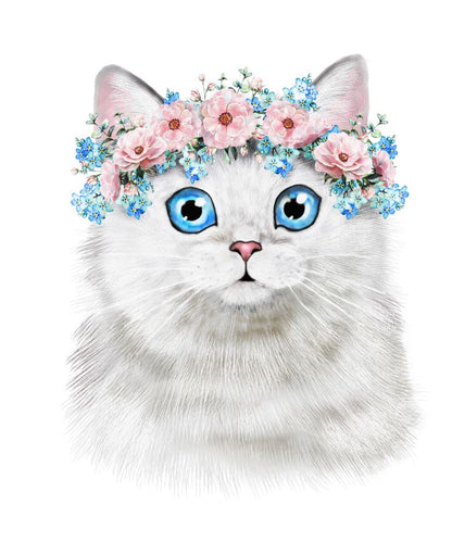 Kitten with Floral Headdress Art Home Decor Premium Quality Poster Print Choose Your Sizes