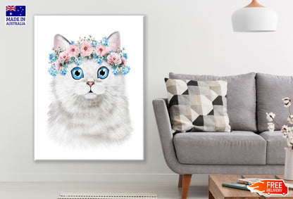 Kitten with Floral Headdress Art Print 100% Australian Made