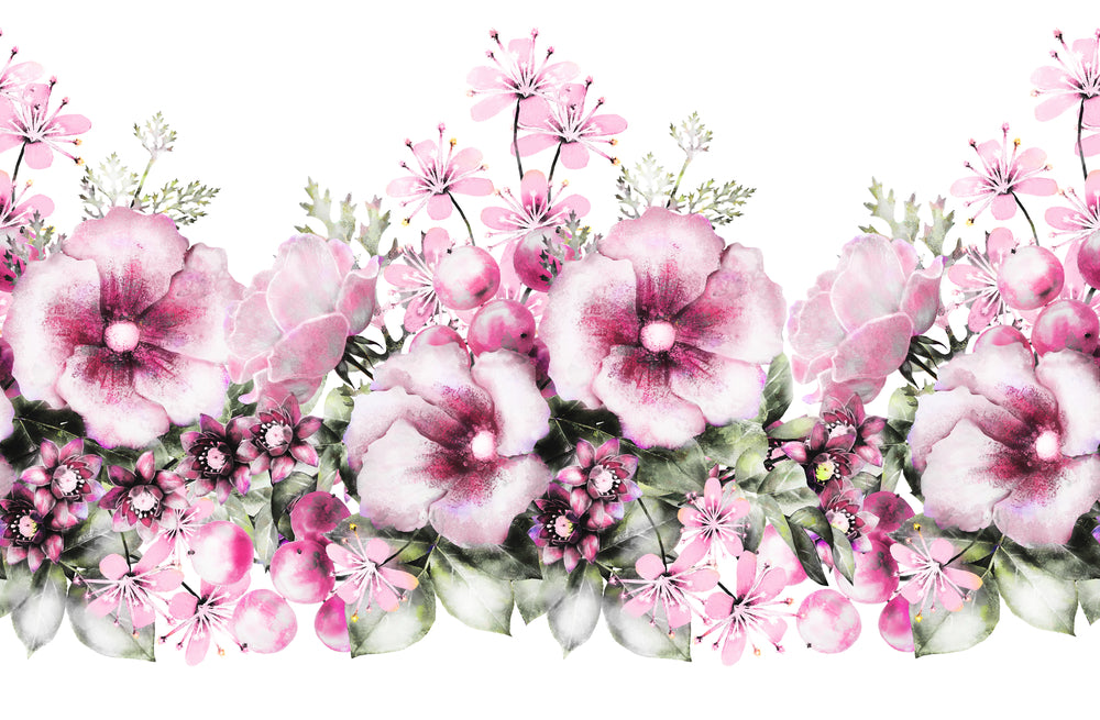 Pink Flowers Watercolor Painting Home Decor Premium Quality Poster Print Choose Your Sizes