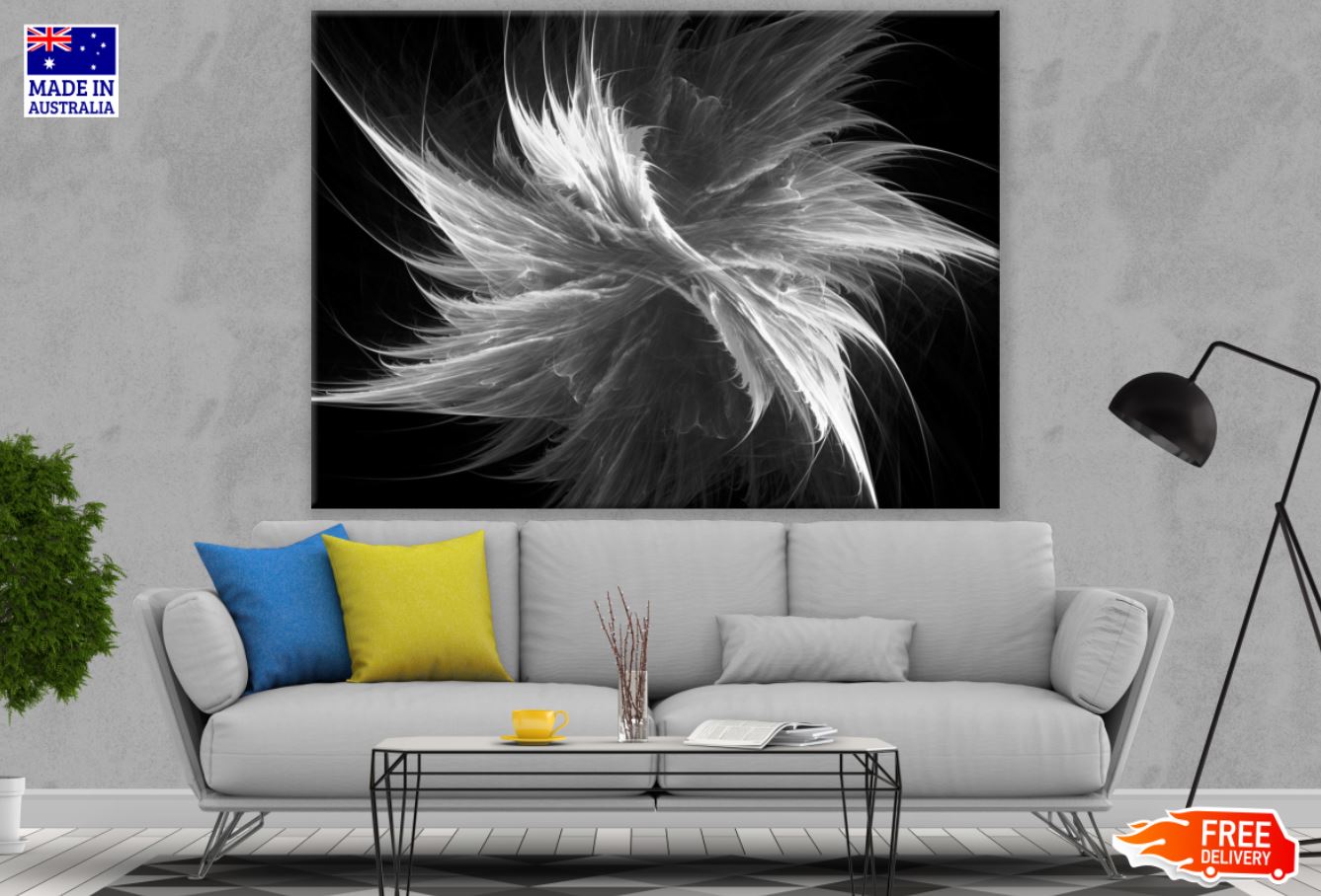 B&W Abstract Design Print 100% Australian Made