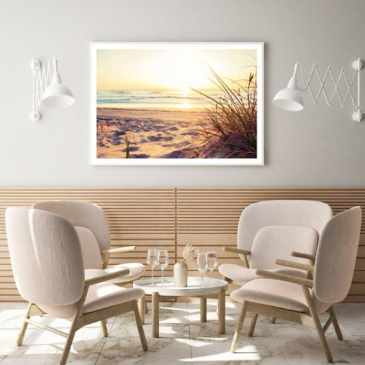 Sunset Over Sea Scenery Photograph Home Decor Premium Quality Poster Print Choose Your Sizes