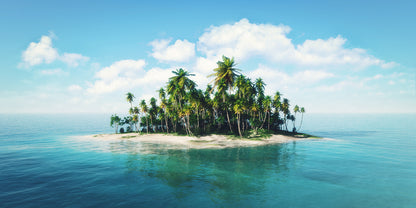 Island on Beach Scenery Photograph Home Decor Premium Quality Poster Print Choose Your Sizes