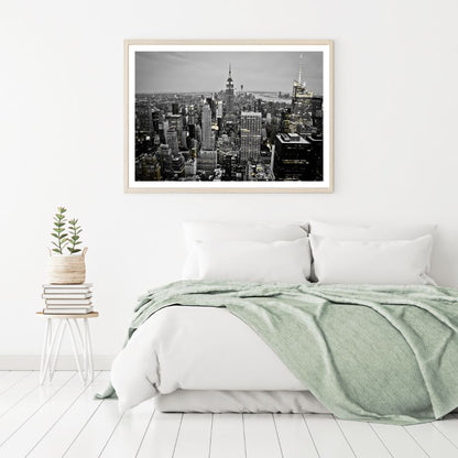 City Buildings B&W Photograph Home Decor Premium Quality Poster Print Choose Your Sizes