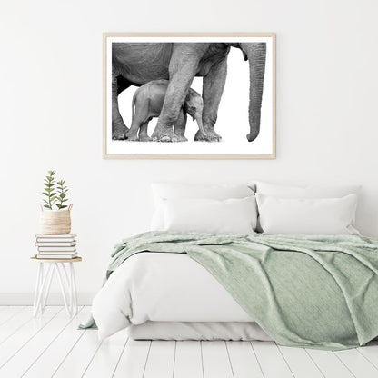 Elephants B&W Photograph Home Decor Premium Quality Poster Print Choose Your Sizes