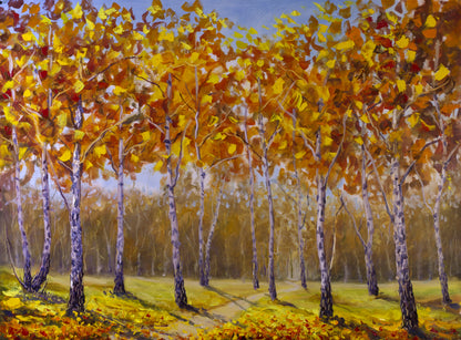 Autumn Tree Park Oil Painting Home Decor Premium Quality Poster Print Choose Your Sizes