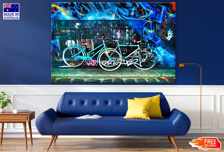 Bicycles & Graffiti Photograph Print 100% Australian Made